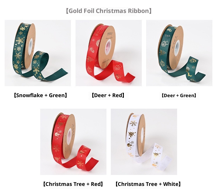 Lillian In Stock Confezione regalo all'ingrosso fai da te con stampa in oro Nastro natalizio Cravatta_voghion.com