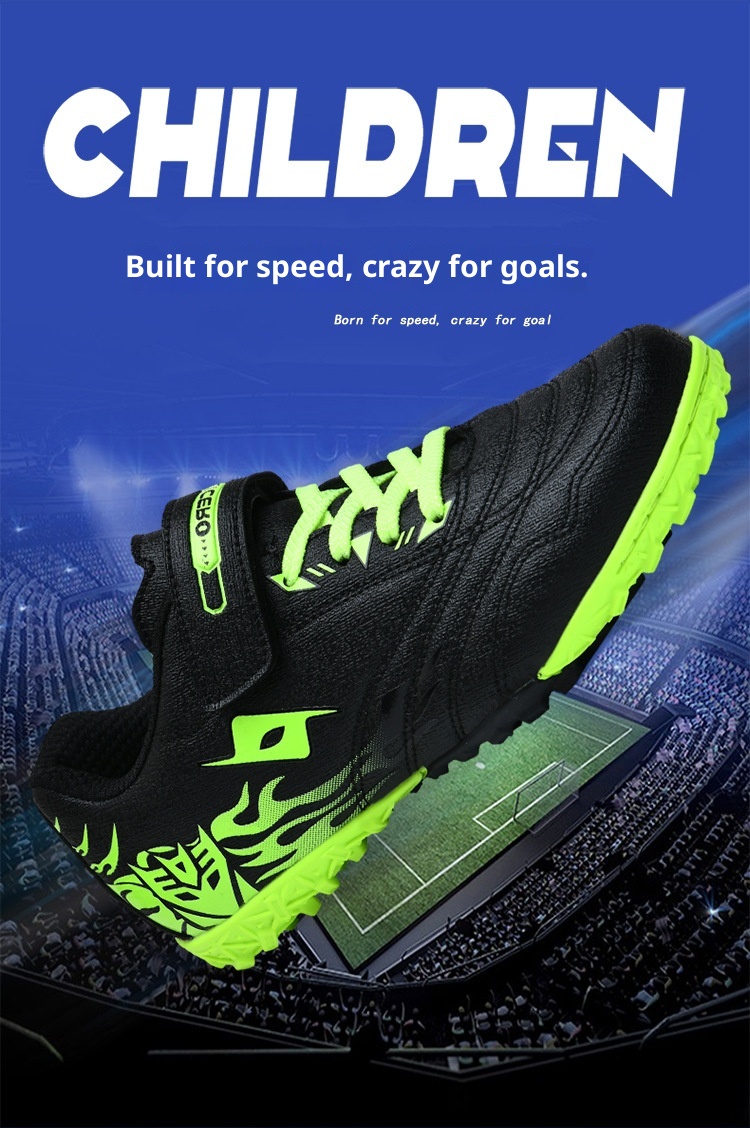 Botas de fútbol ShoeGlobe Cross-Border para jóvenes y niños, con cierre de velcro. Zapatillas deportivas para entrenamiento de fútbol infantil._voghion.com