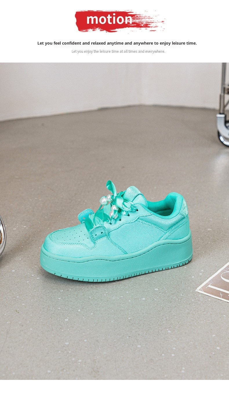 Nuove scarpe da ginnastica estive Huachen Yu dello stesso stile, verde menta, con suola spessa, versatili, traspiranti, con aumento dell'altezza, 2024_voghion.com