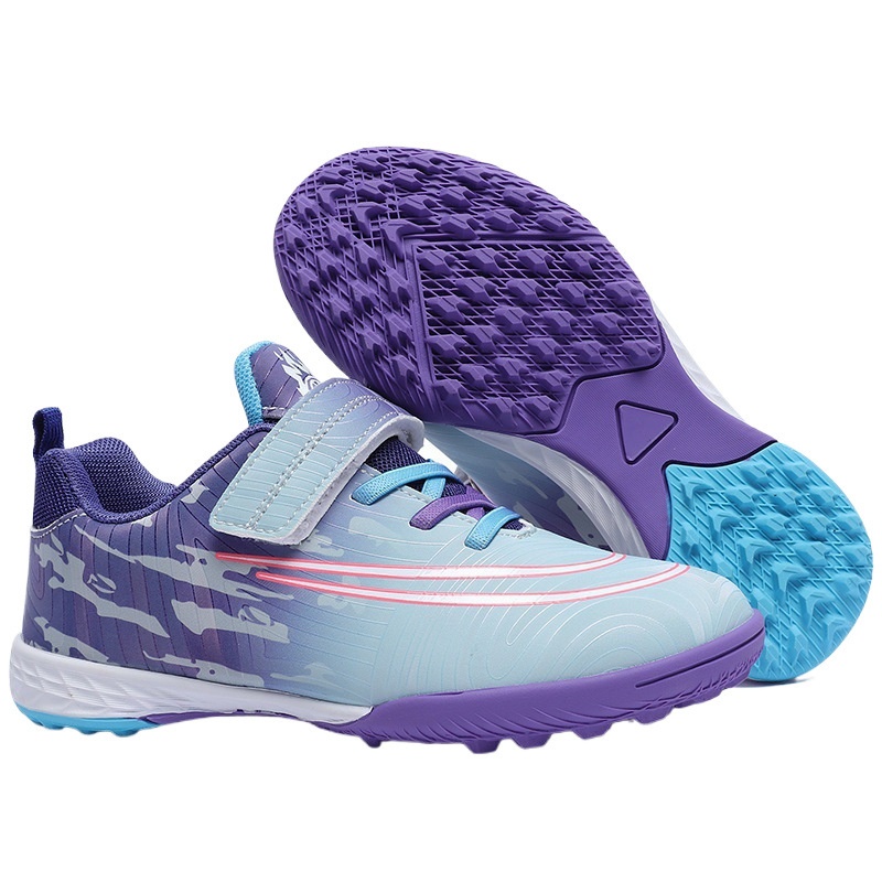ShoeGlobe Dropshipping Children's Soccer No-Tie Velcro Cleats TF Elementary School Boys And Girls Artificial Grass Training Sports_voghion.com