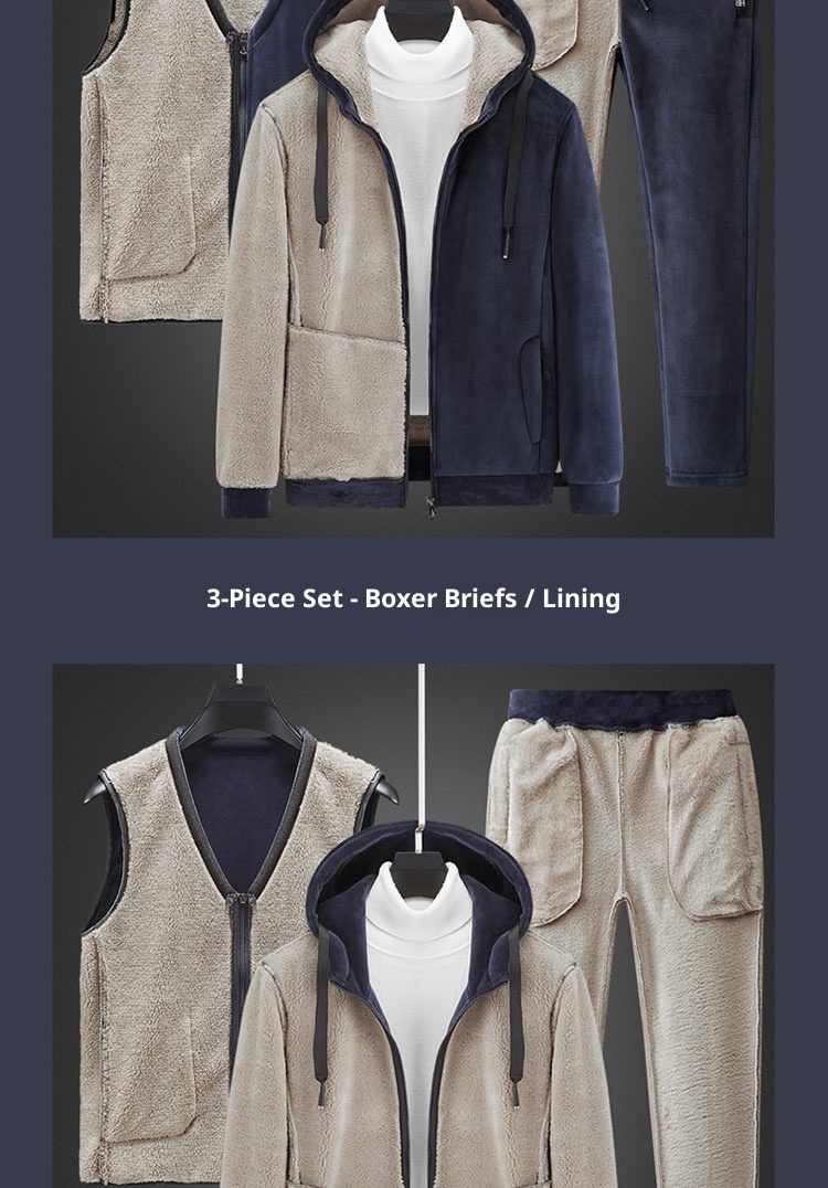 001 Three-Piece Winter Silver Fox Plus Size Sweatshirt Set For Men Thickened Warm Lamb Fleece Jacket Men's Sportswear_voghion.com