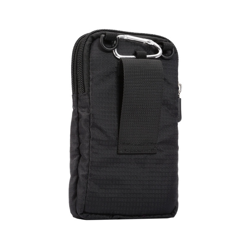 TechGlobe Universal Plaid Canvas Zipper For IPhone 11 Samsung Huawei Phone Waist Hanging Bag Protective Case_voghion.com