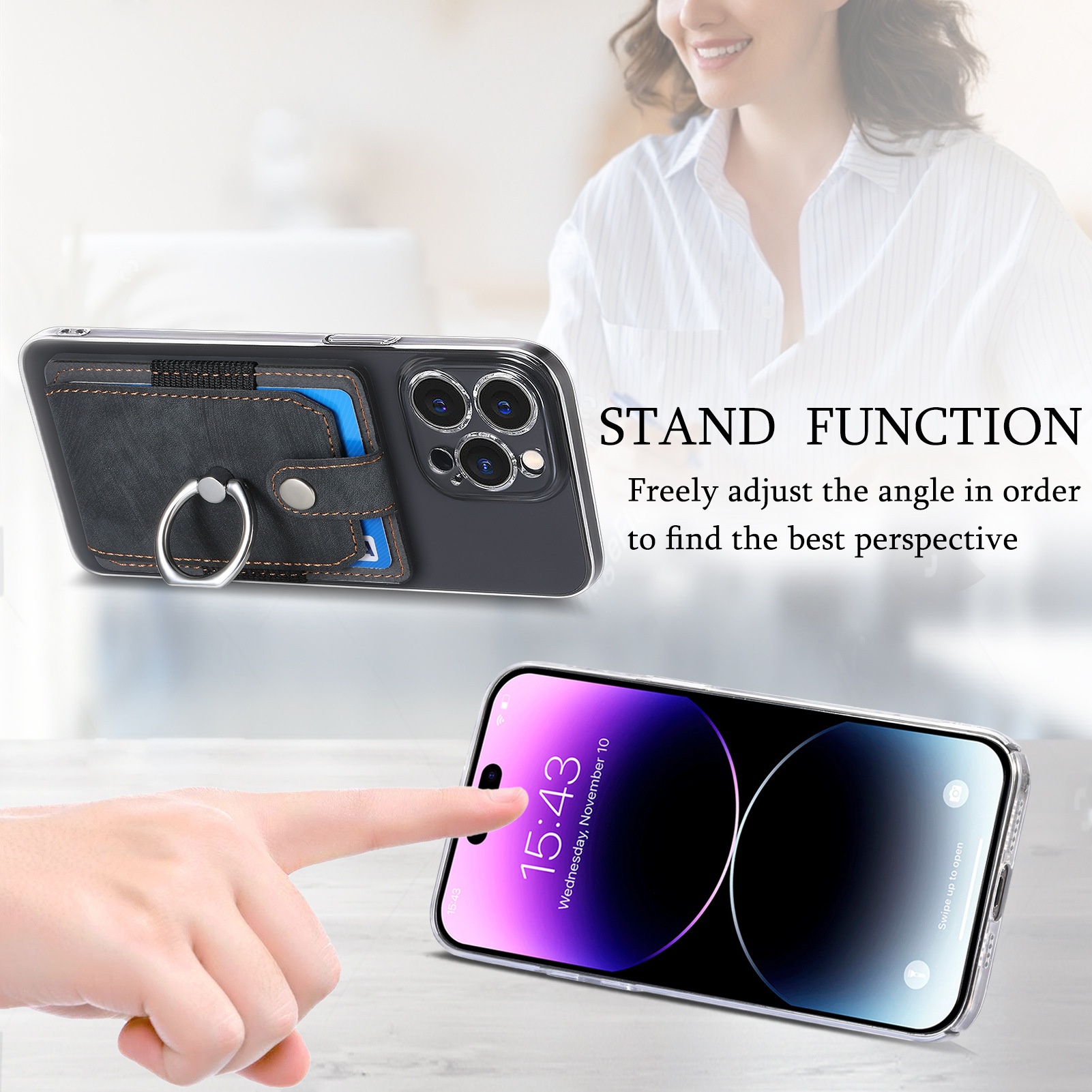 TechGlobe Compatible With Samsung Phone Multi-Model Universal Sleeve Back Sticker 3M Adhesive Card Insert Holder Gift Pack_voghion.com