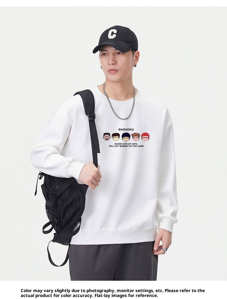 Erkek Sonbahar Uzun Kollu Sweatshirt Erkek Ağır Sıklet Trend Marka Baskılı Mürettebat Yaka Kazak Tişört Unisex Amerikan Tarzı_voghion.com