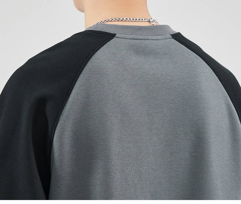 Sweat-shirt à col rond pour homme, manches longues, coupe ample, collection automne 2024, marque de mode masculine polyvalente, style Hong Kong_voghion.com