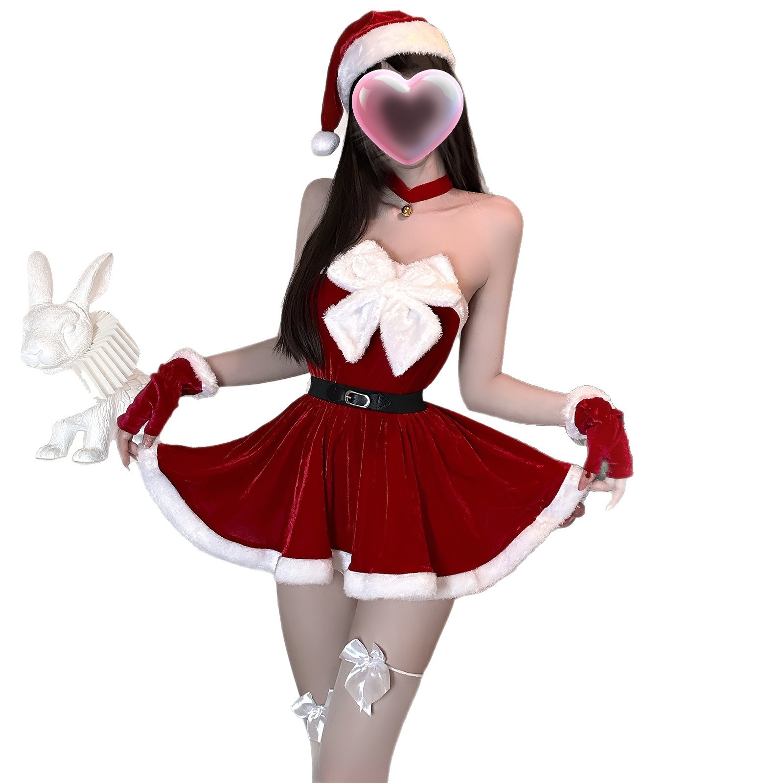 LuvBox Golden Night Lingerie Commerce extérieur transfrontalier européen et américain Tenue de Noël en velours sexy ajourée QQNY Role_voghion.com