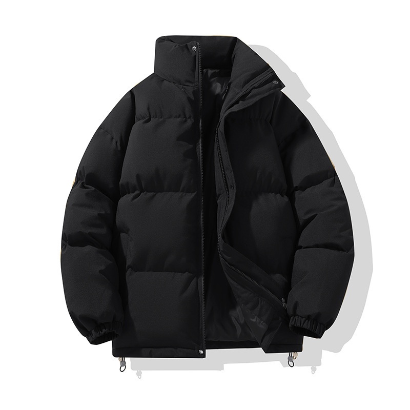 Wintermantel für Damen und Herren mit Stehkragen, Paar-Outfit, dick gefüttert, warm, kurze Daunenjacke aus Baumwolle, Oberbekleidung_voghion.com