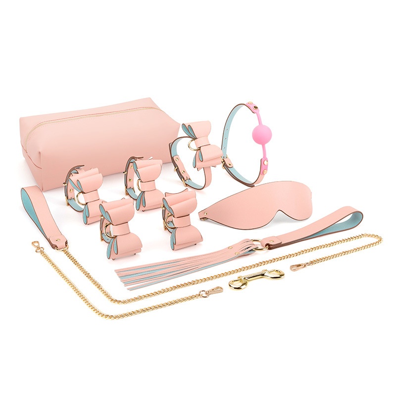 LuvBox SM Toys Set Kombinationsgeschenkset mit Handschellen, Halsband, Augenbinde und Aufbewahrungstasche für Erwachsene und Paare. Verfügbar für Dropshipping._voghion.com