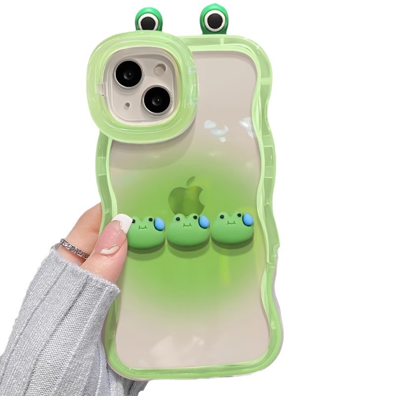 TechGlobe Kompatible Handyhülle 13 15 Plus Gradient Sweat Frog Plüsch 14 Pro Dual Stand 12 Niche Silikon X_voghion.com