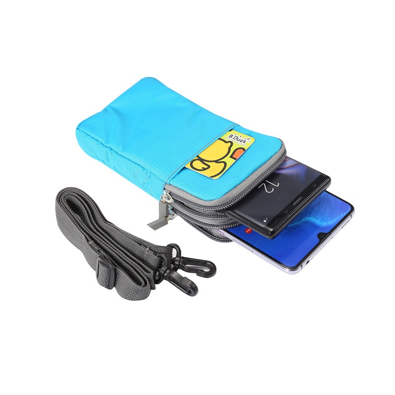 TechGlobe Universal Plaid Canvas Zipper For IPhone 11 Samsung Huawei Phone Waist Hanging Bag Protective Case_voghion.com