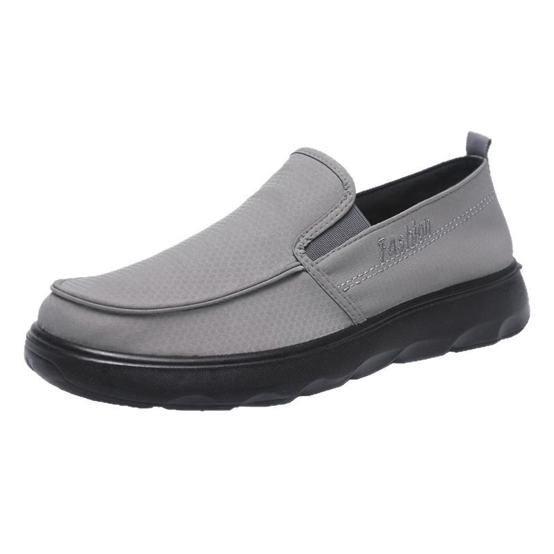 Zees Zees New Versatile Canvas Polyurethane Ultra-light Soft Sole Casual Slip-on Men's Single Shoes_voghion.com
