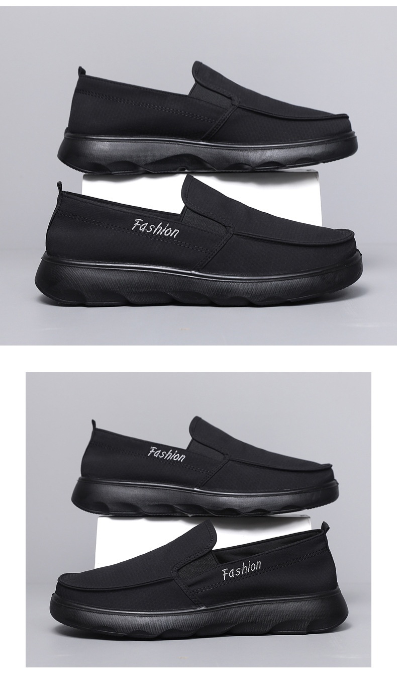 Zees Zees New Versatile Canvas Polyurethane Ultra-light Soft Sole Casual Slip-on Men's Single Shoes_voghion.com