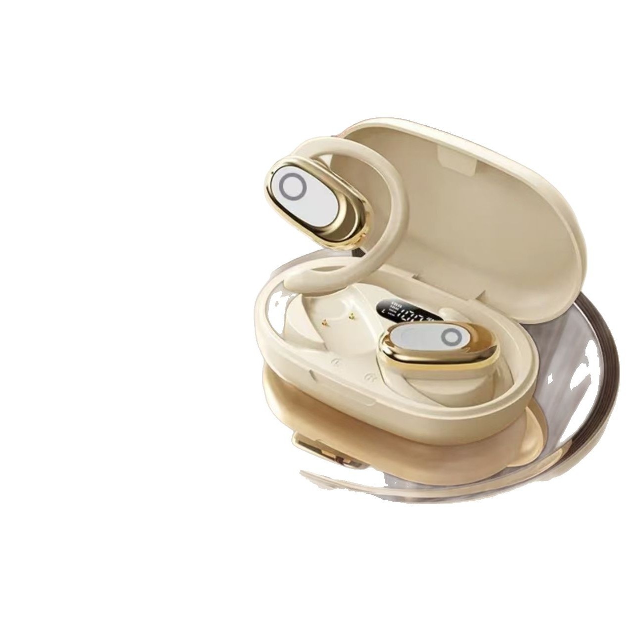 3c 2025 New Fashionable And Practical Wireless Ear-Hook Bluetooth Earphones, Noise Cancelling, Non-In-Ear, Long Battery_voghion.com