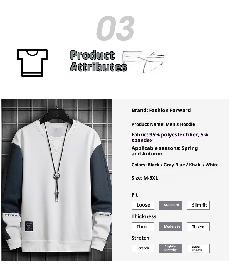 boy 2025 Spring Autumn Base Shirt Crew Neck Sweatshirt New Korean Version Loose Long Sleeve T-Shirt Men's_voghion.com