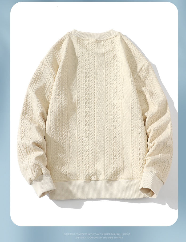 Erkek Sonbahar Kış Yeni Erkek Kore Düz Renk Basit Yuvarlak Yaka Uzun Kollu Sweatshirt Trend Çift İnternet Ünlü_voghion.com