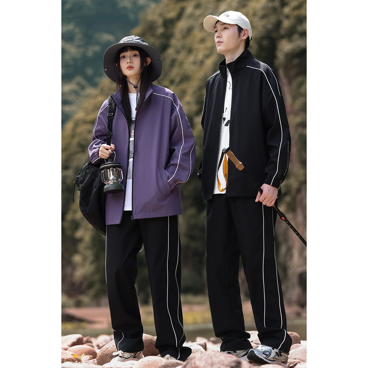 001 Completo casual alla moda, giacca e pantaloni da esterno, due pezzi, per uomo, acquisto di gruppo_voghion.com