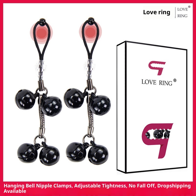 LuvBox LoveRing Clips Seilfessel Hängender Nippel-Teaser mit Glöckchengeräusch Flirt für Erwachsene süß_voghion.com