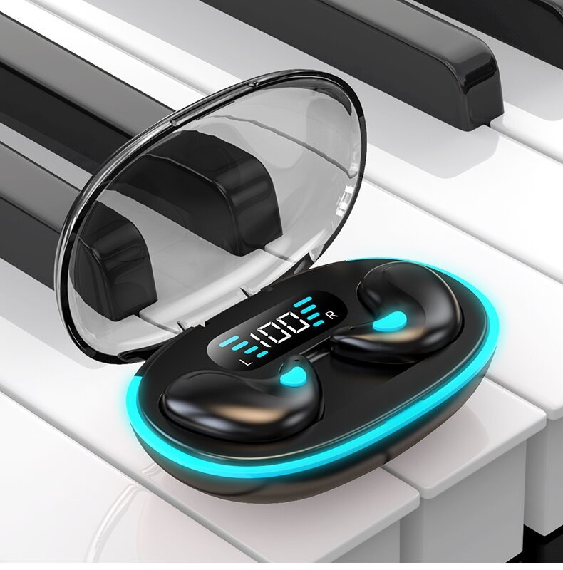 3c Cross-Border Hot-Selling X55 Sleep Bone Conduction Mini Noise Cancelling Digital Display Ultra-Long Battery Life Macaron_voghion.com