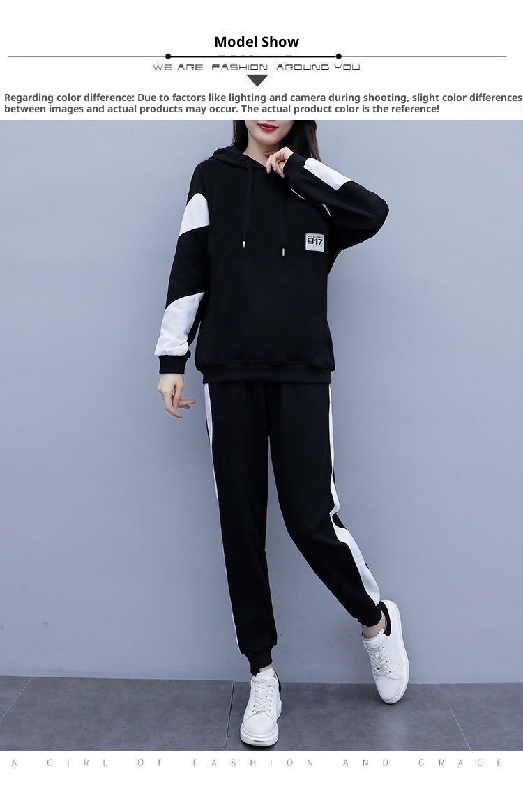 001 Plus Size Clothing Fat MM Suit 2025 Autumn New Loose Fashion Sports Two-Piece Set Women's Trendy_voghion.com
