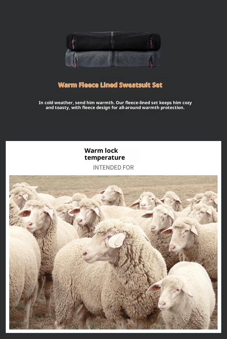 001 Winter New Lamb Wool Zipper Jacket Korean Style Fleece Lined Thickened Warm Men's Plus Size Casual Sports Suit For Men_voghion.com