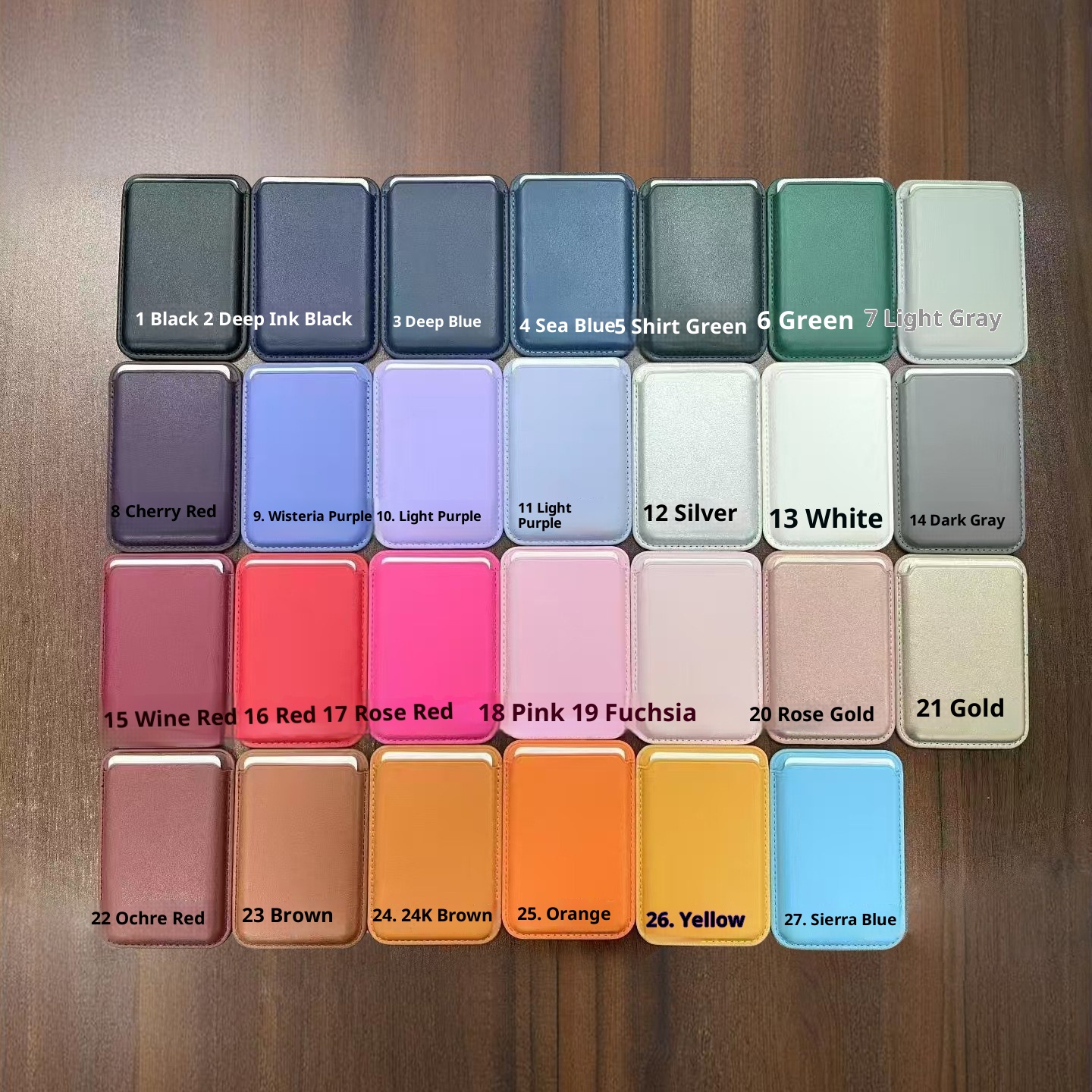 Porta carte di credito in pelle con forte magnete, compatibile con iPhone 17 16/15, modello TechGlobe_voghion.com