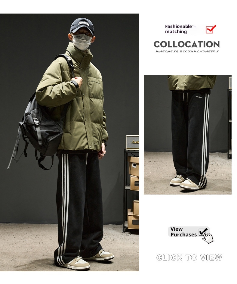 Jungen 2024 Neuer Stehkragen Warmer Dicker Mantel Winter Daunenjacke Herrenmode_voghion.com