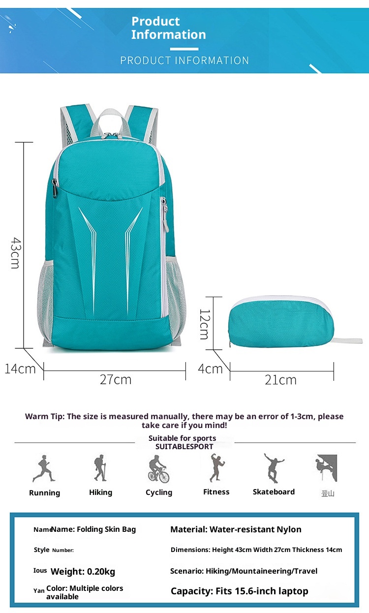 ActiveGo New Men's And Women's Ultra-Light Hiking Cycling Travel Backpack Fitness Outdoor Large Capacity Mountaineering Bag_voghion.com