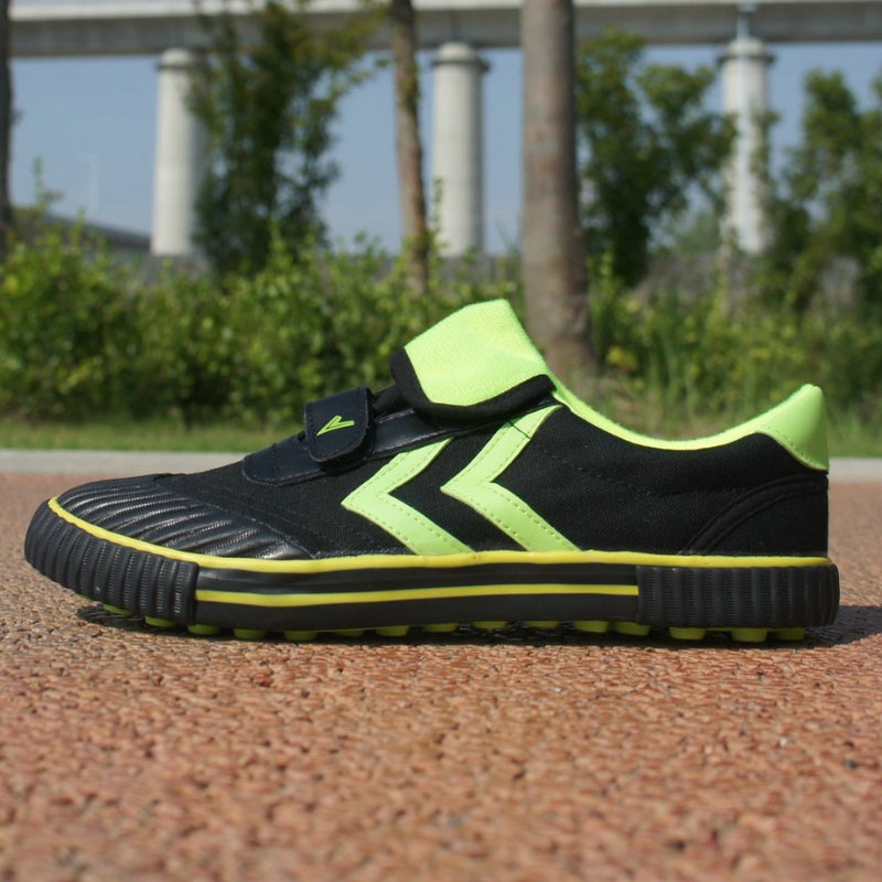 ShoeGlobe Qingdao Double Star Canvas Fußballschuhe für Kinder mit Kunstrasen und magischer Schnalle (neues Modell)_voghion.com