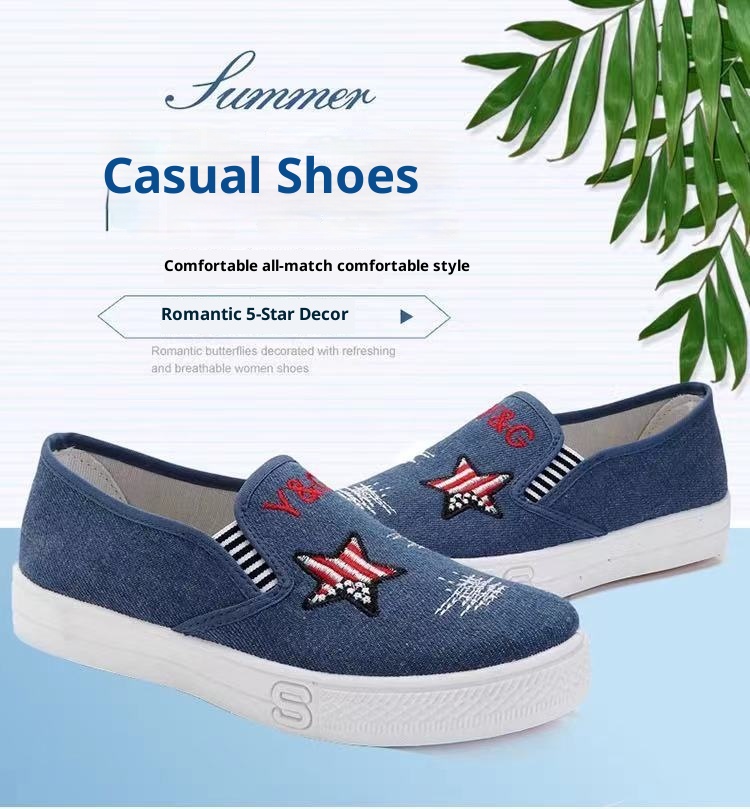 Old Beijing Damen-Sneaker, lässige Slip-On-Sneaker für Studentinnen (Größe S), dicke, weiche Sohle aus Denim, modisch, atmungsaktiv und bequem_voghion.com