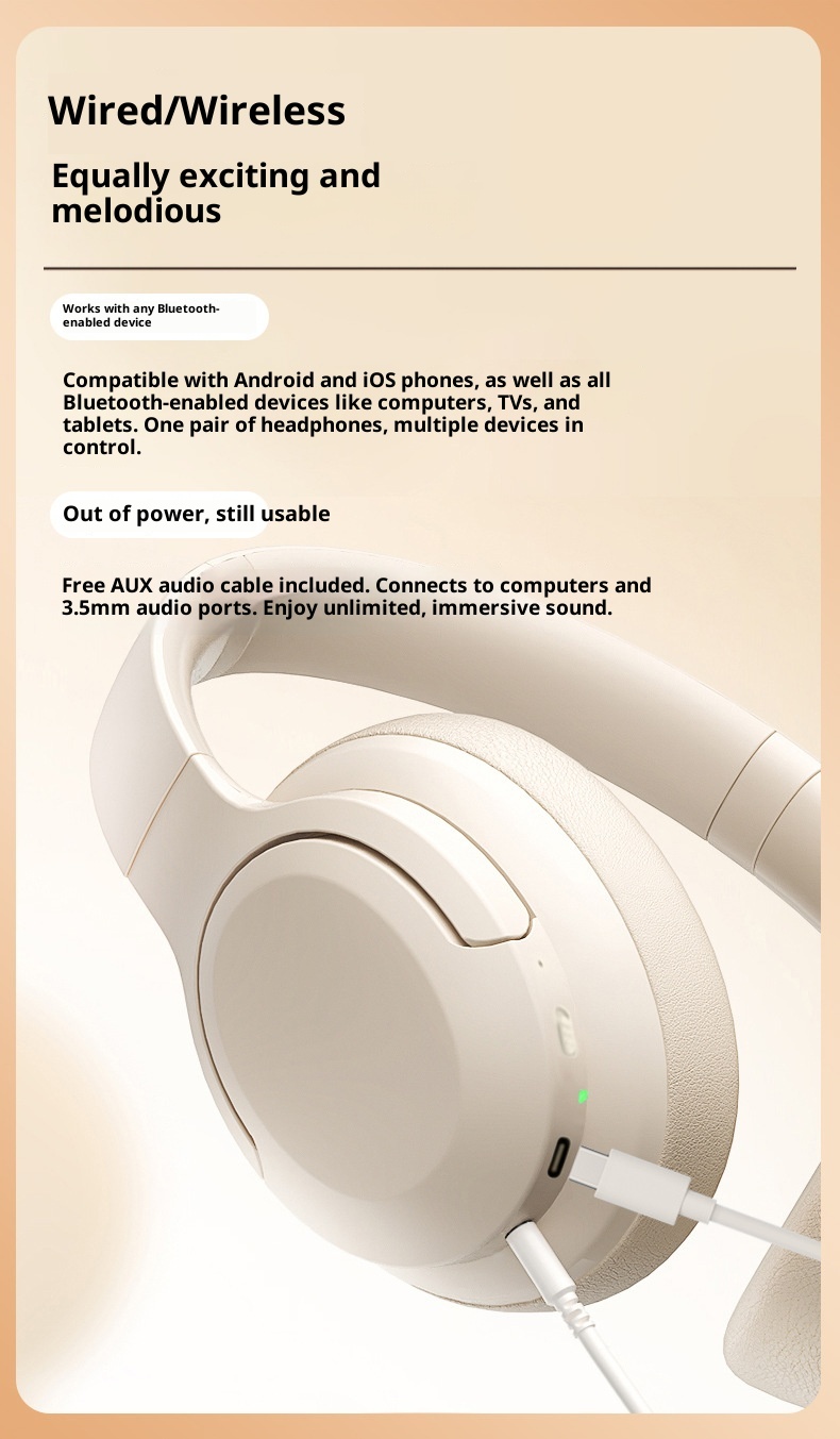 3c Kabellose Bluetooth-Kopfhörer (Herstelleranfertigung) – Nicht-Ohr-Kopfhörer mit Geräuschunterdrückung – Extrem lange Akkulaufzeit – Großer Akku_voghion.com