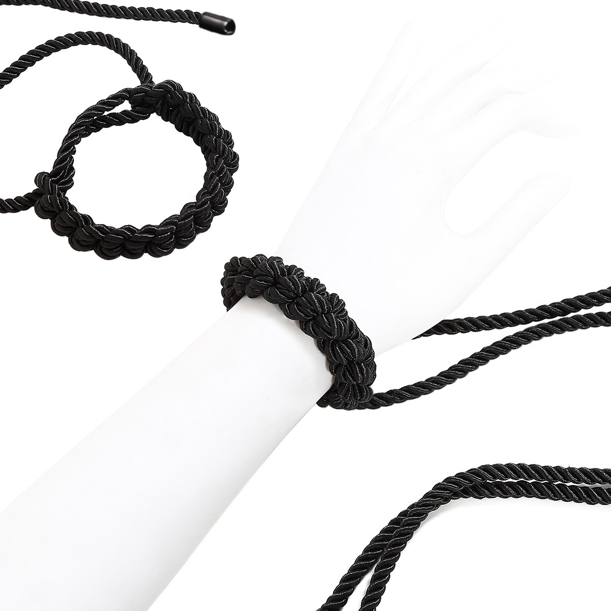 LuvBox Sexy Handcuffs Braided Adjustable Ring Traction Collar Rope Art Finished Binding Hand Adult SM Code Props_voghion.com