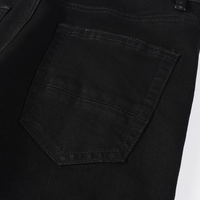 Chłopięce europejskie i modne dżinsy w amerykańskim stylu z podartymi naszywkami ze skóry węża, obcisłe, męskie, haftowane, ze stretchem_voghion.com