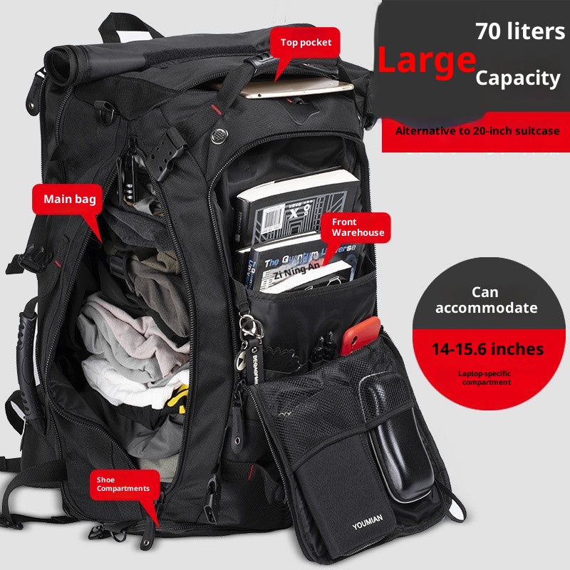 ActiveGo Multifunktionaler Rucksack mit extra großem Fassungsvermögen für Fitness, Outdoor-Aktivitäten, Reisen, Wandern, Radfahren und mehr._voghion.com