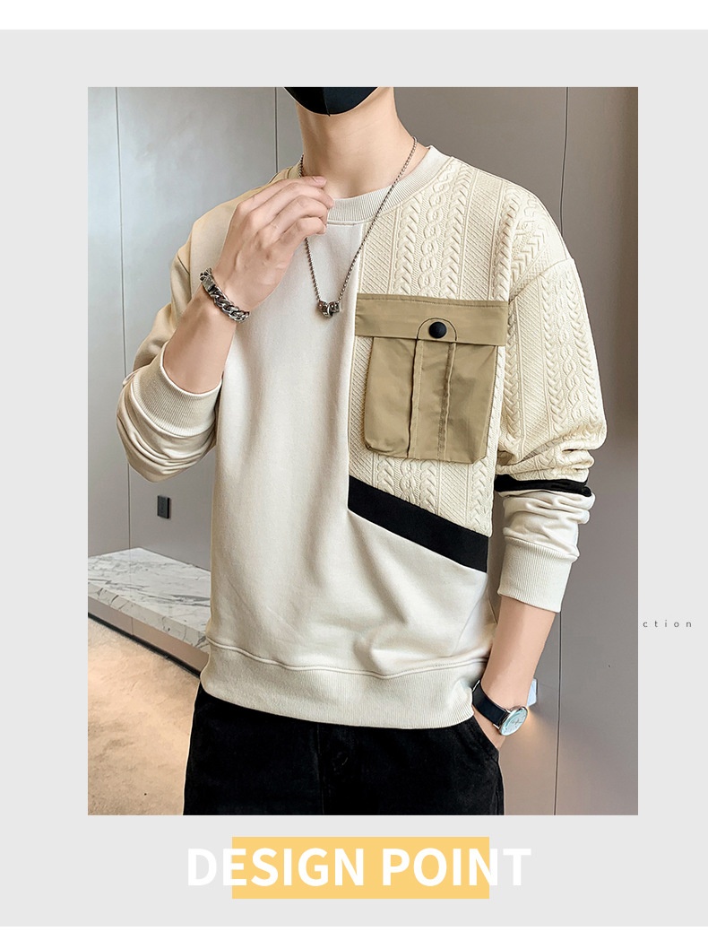 Jungen 2024 Neues Trend-Marken-Fleece-gefüttertes Baselayer-Top Frühling Herbst Langarm-T-Shirt Herren-Sweatshirt_voghion.com