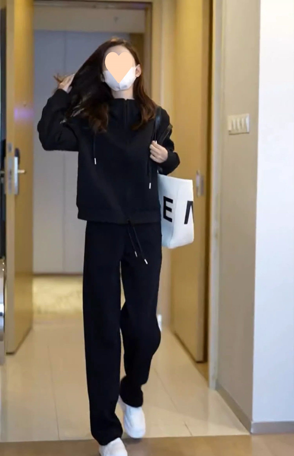 001 Felpa casual da corsa di alta qualità, elegante, alla moda, dimagrante, autunnale, da donna, in due pezzi_voghion.com