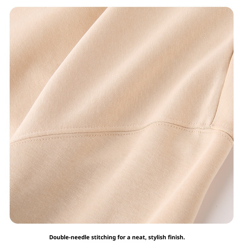 boy Men's Cotton Drop Shoulder Round Neck Loose Base Shirt Casual Trendy Solid Color Simple Outerwear Long Sleeve Sweatshirt_voghion.com