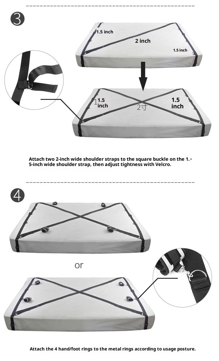 LuvBox Nuovo Stile Cinturino Una Parola Multi Cerchio Legatura Restrizione Letto Erotico Alternativa SM Regolabile Mani E Piedi Giocattoli Sessuali_voghion.com