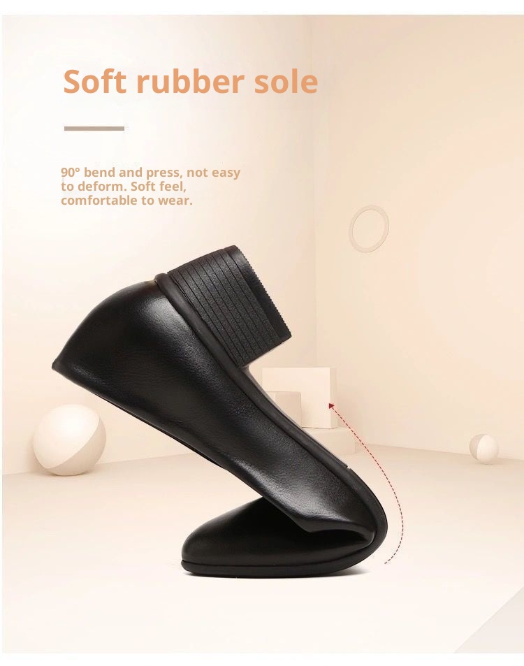 Chunky Heel Mom Commuting Versatile Small Leather Soft Sole Shallow Mouth Single Shoes Women 2025 Spring New Loafers_voghion.com