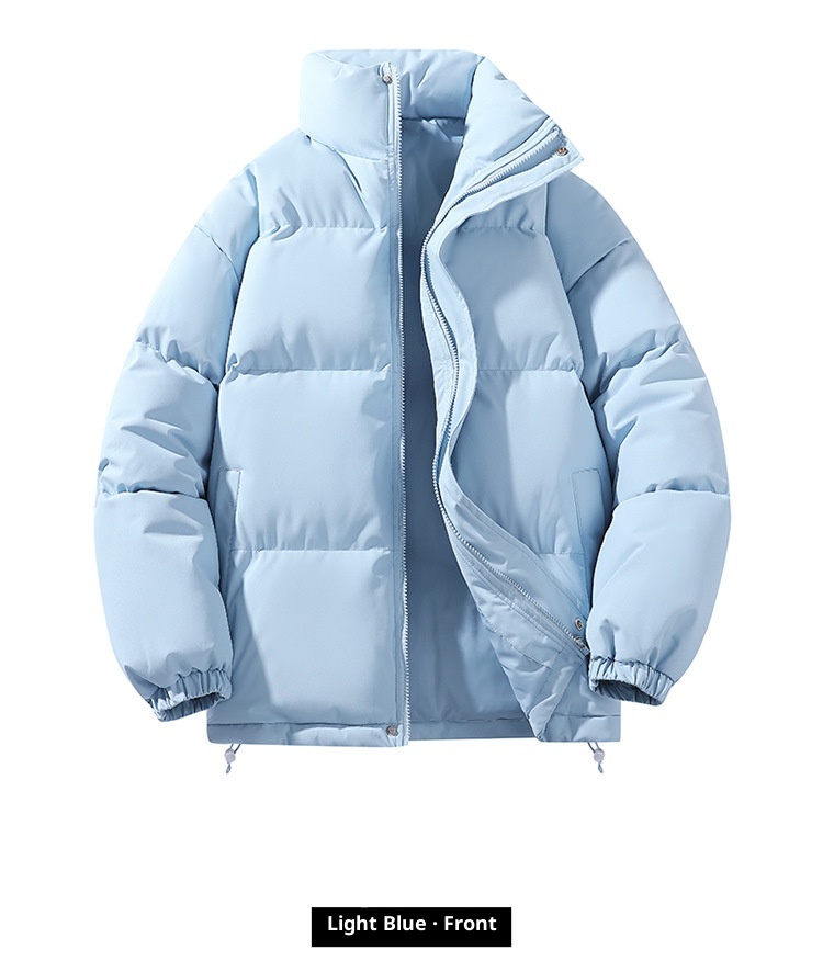 Wintermantel für Damen und Herren mit Stehkragen, Paar-Outfit, dick gefüttert, warm, kurze Daunenjacke aus Baumwolle, Oberbekleidung_voghion.com