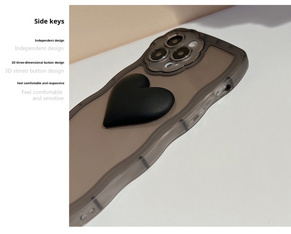 TechGlobe Dark Heart Kompatible iPhone 13 Hülle, 14 Pro Max Armband, 12 3D, 11 Wave, X/8P Schutzhülle_voghion.com