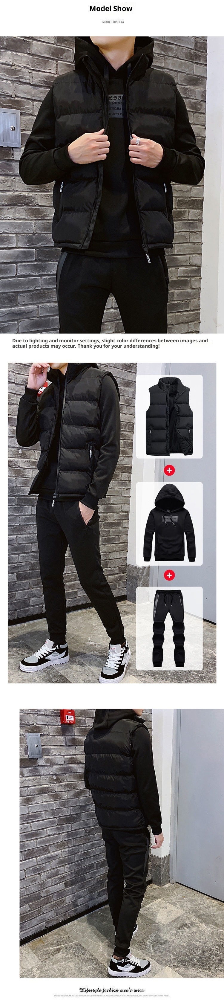 001 2024 Herbst/Winter Stilvolles Hoodie-Sweatshirt Dreiteiler-Set Trendige Fleece-Kleidung Sportanzug Herrenmode_voghion.com