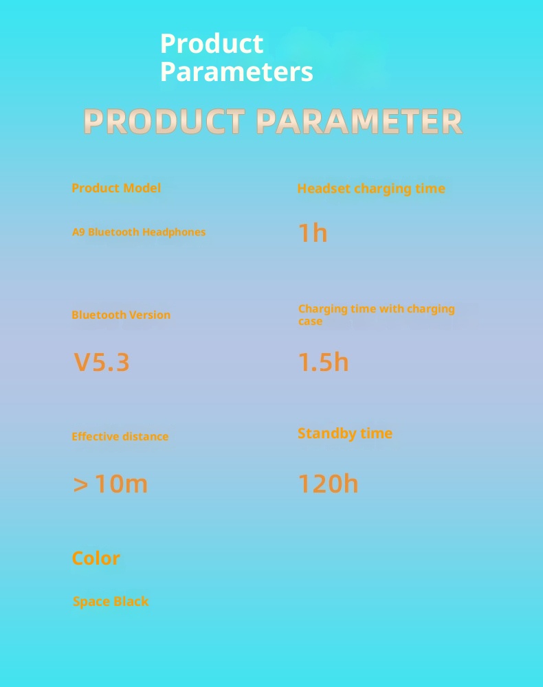 Cuffie Bluetooth sportive wireless con cancellazione del rumore, display di potenza, traduzione AI transfrontaliera 3c, ultra lunghe_voghion.com