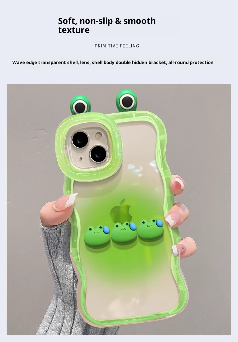 TechGlobe Kompatible Handyhülle 13 15 Plus Gradient Sweat Frog Plüsch 14 Pro Dual Stand 12 Niche Silikon X_voghion.com