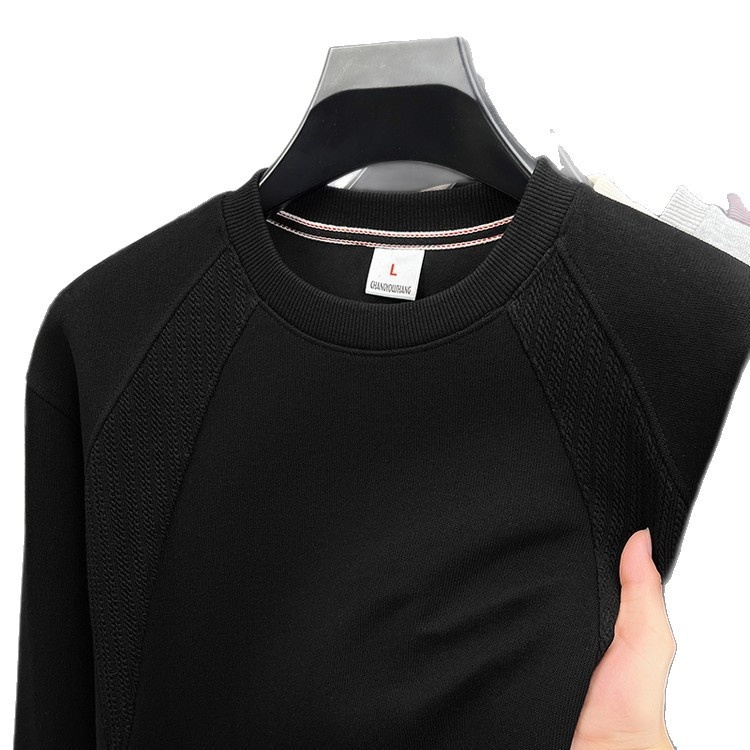 Erkek Çocuk Pamuklu Uzun Kollu Tişört İlkbahar Sonbahar 2025 Yeni Yuvarlak Yaka Sweatshirt İç Giyim Ağır Tabanlı Gömlek Erkek Stili_voghion.com