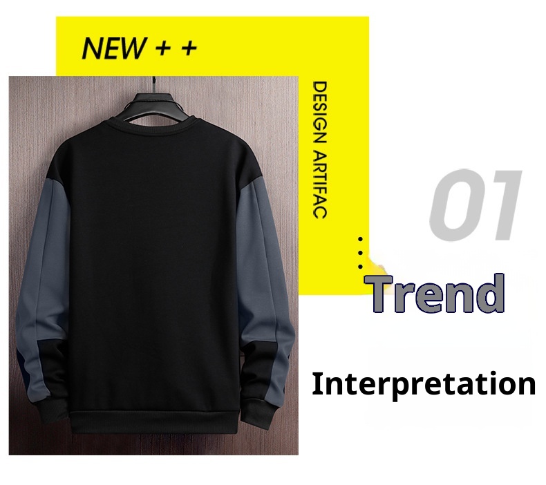 boy 2025 Spring Autumn Base Shirt Crew Neck Sweatshirt New Korean Version Loose Long Sleeve T-Shirt Men's_voghion.com