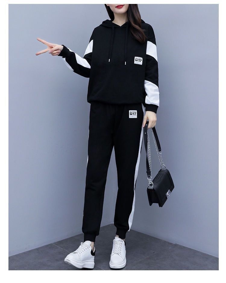 001 Plus Size Clothing Fat MM Suit 2025 Autumn New Loose Fashion Sports Two-Piece Set Women's Trendy_voghion.com
