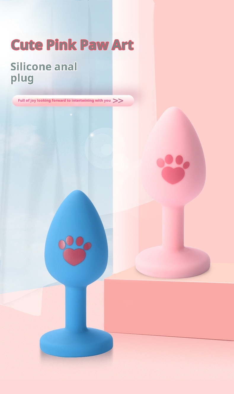 Plug anal détachable en silicone LuvBox en forme de patte de chat avec médaille pour chien à nœud papillon, diamant, clochette, petite taille souple et lumière lumineuse_voghion.com