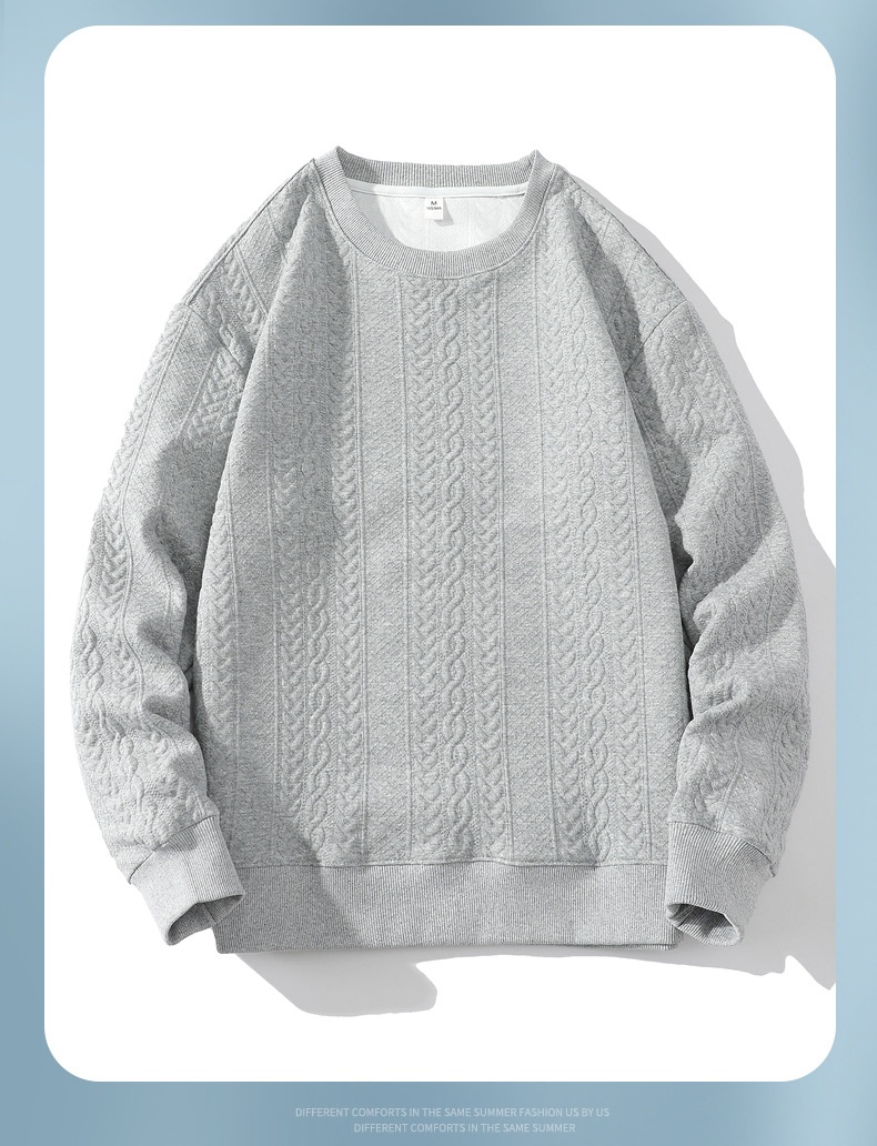 Erkek Sonbahar Kış Yeni Erkek Kore Düz Renk Basit Yuvarlak Yaka Uzun Kollu Sweatshirt Trend Çift İnternet Ünlü_voghion.com