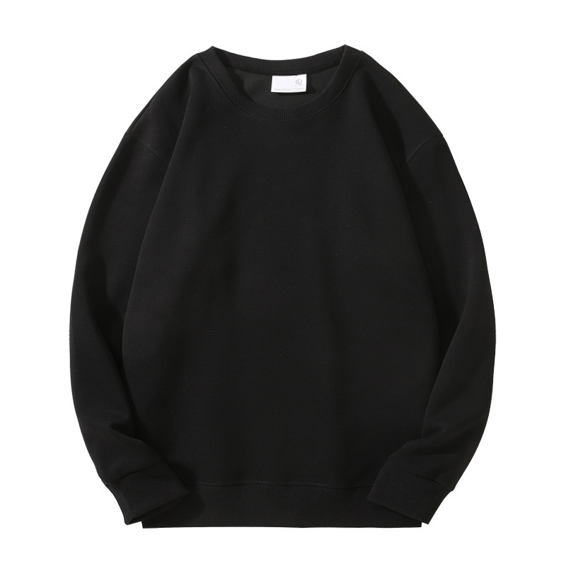 boy Men's Cotton Drop Shoulder Round Neck Loose Base Shirt Casual Trendy Solid Color Simple Outerwear Long Sleeve Sweatshirt_voghion.com