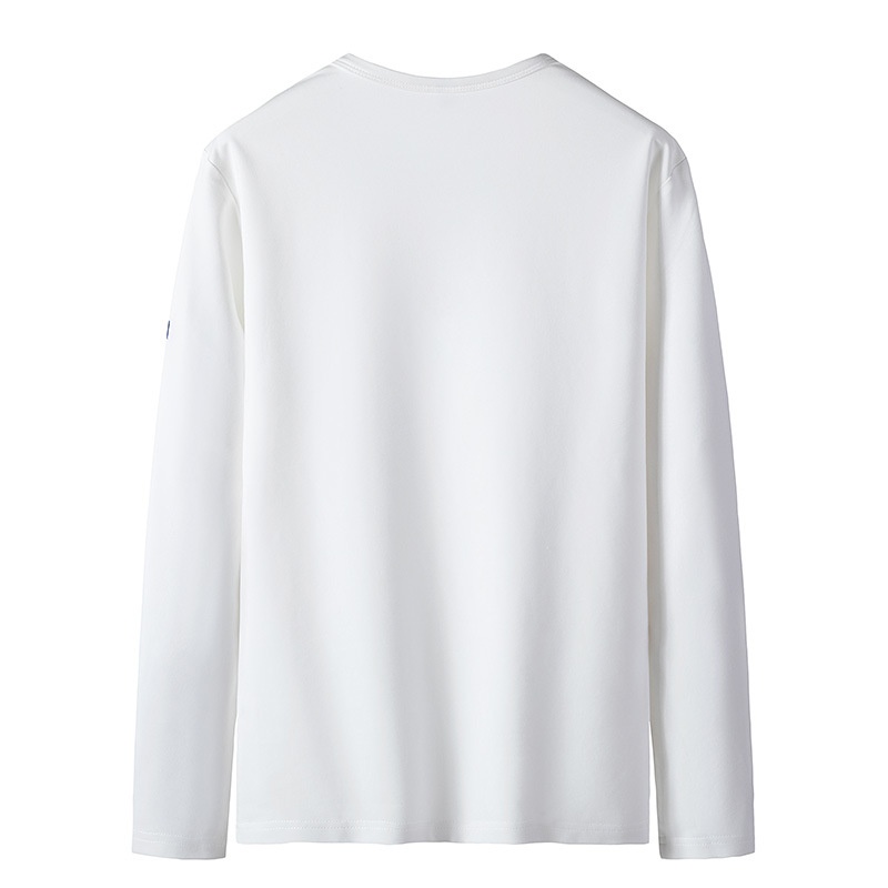 T-shirt à manches longues et col rond pour garçon, 100% coton, coupe ajustée, style sport, sweat-shirt imprimé tendance, t-shirt basique pour homme_voghion.com